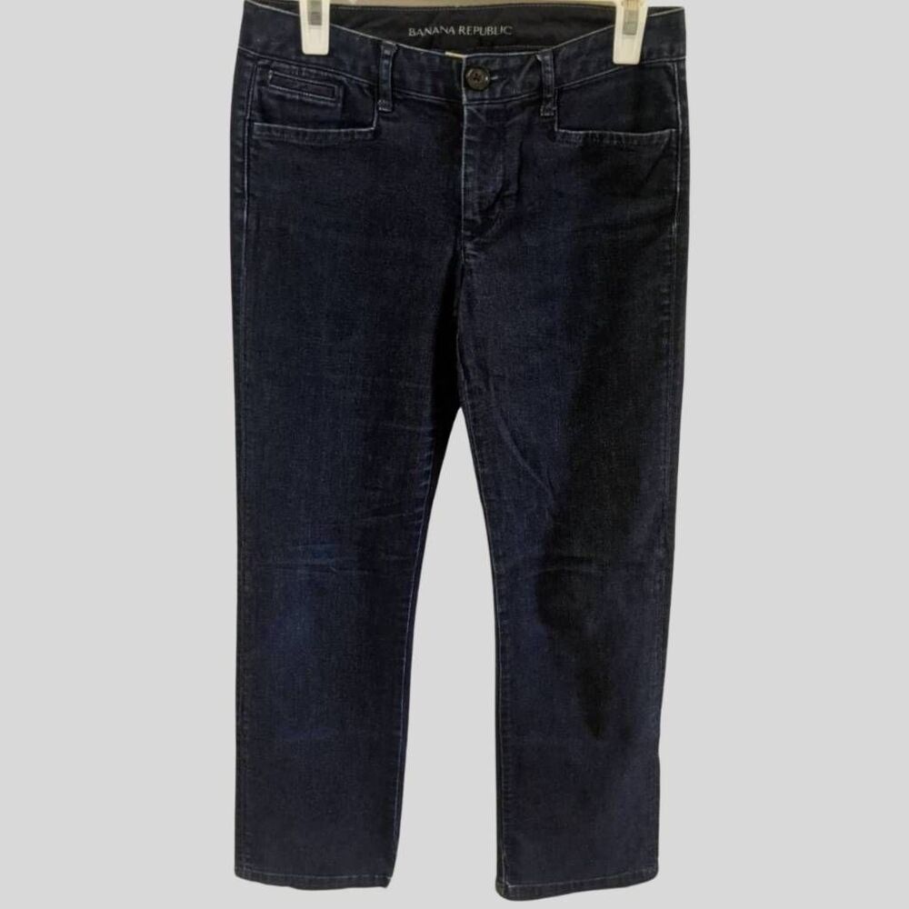 Banana Republic Jeans Women's Size 26 Indigo Straight Leg Mid Rise Stretch Denim